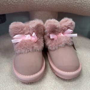 Pink Fuzzy Kids Shoes